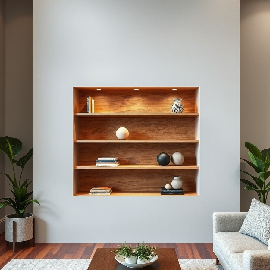 Mensola per nicchia su misura In laminato legno